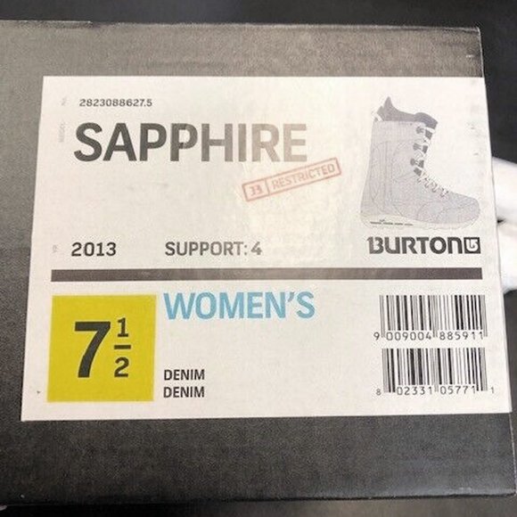 NEW Burton Restricted Sapphire Snowboard Boots! 5.5 Euro 36 Denim Blue - Picture 4 of 4